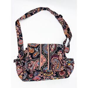 Vera Bradley Kensington Pattern Brown Lindsay Purse